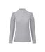 Polo Manches Longues Id.001 Femme Gris Chiné B&C-1
