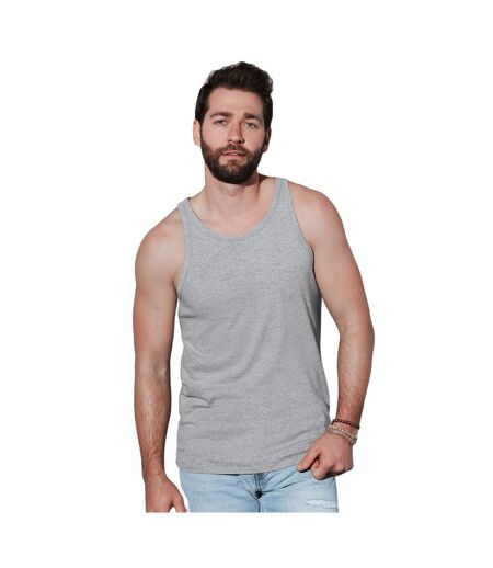 Mens classic heathered fitted tank top heather Stedman