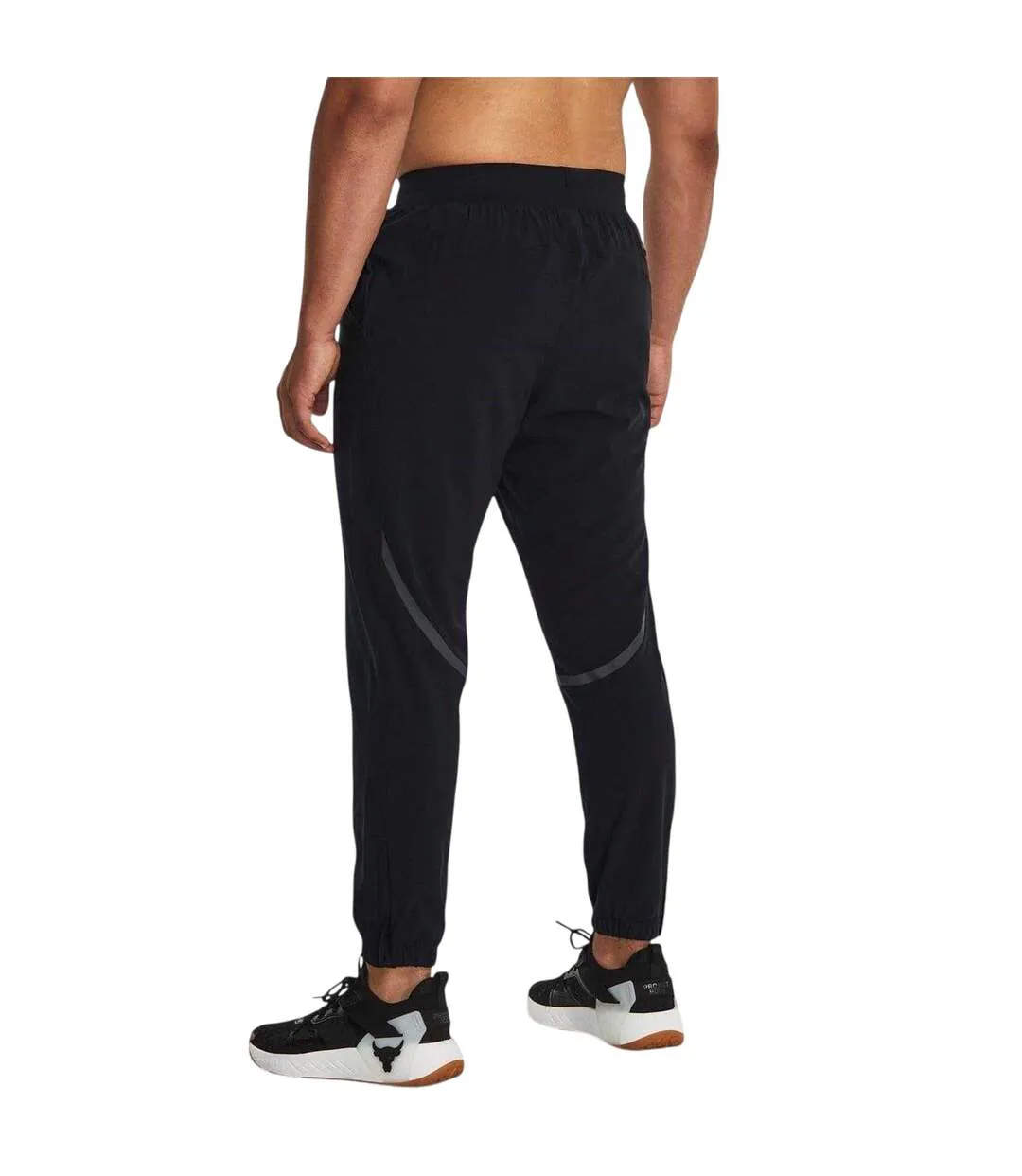 Mens Project Rock Reflective Jogging Bottoms Black Under Armour-3