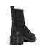 Womens/ladies Leather Block Heel Combat Boots Black Dune London-2