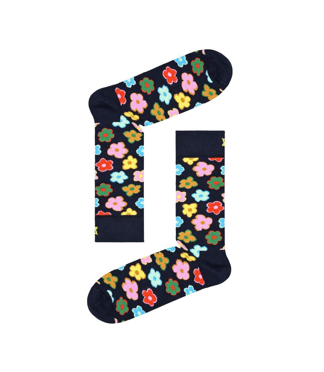 1 Pack Mens & Ladies Cotton Flower Design Socks-2
