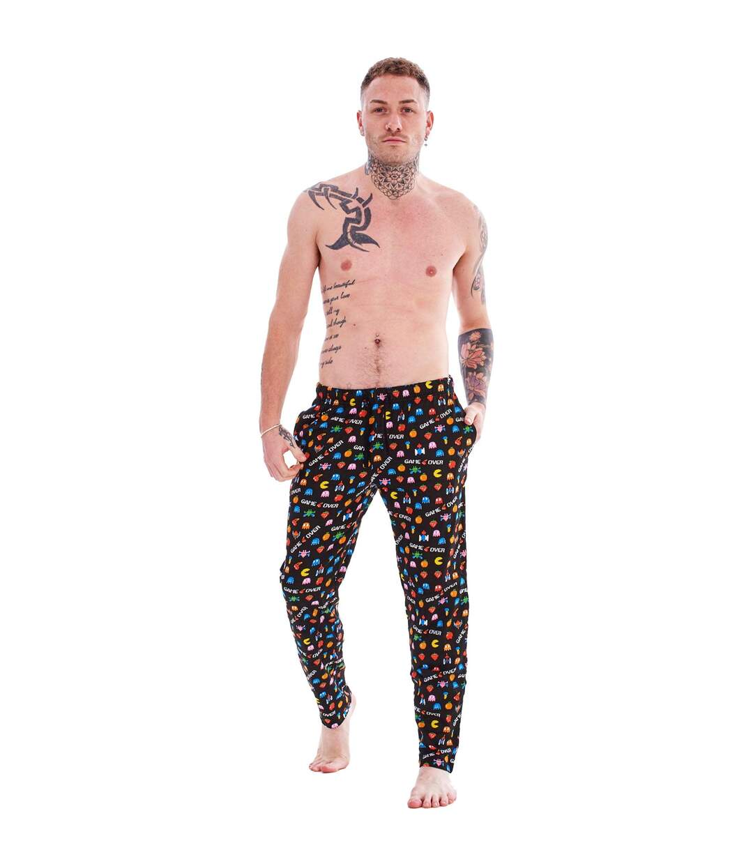 Pack Of 2  Mens Game Over Lounge Pants  Black Grey Multicoloured Keanu-1