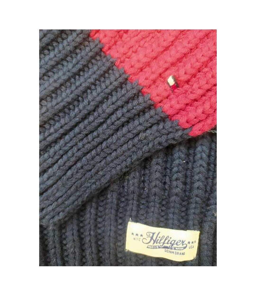Childrens/kids Ribbed Scarf M Navy Blue Grey Claret Tommy Hilfiger-3