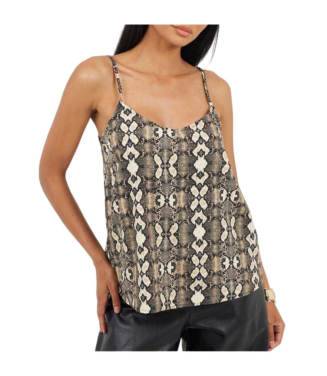 Débardeur Motif/style Imprimé Serpent Flowy Femme Marron Serpent Brave Soul-2