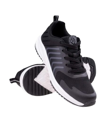 Childrens/kids Barry Logo Trainers Black White Bejo