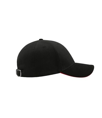 Atlantis Liberty Sandwich Heavy Brush Cotton 6 Panel Cap (Black/Red) - UTAB193