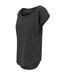Womens/ladies Long Slub T-shirt Black Build Your Brand-3