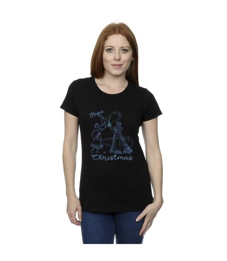 Disney Femme/Les femmes Frozen Magic Christmas Cotton T-Shirt (Noir) - UTBI22075