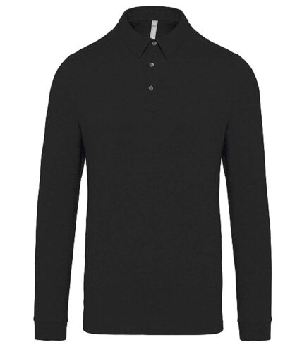 Polo jersey manches longues - Homme - K264 - noir
