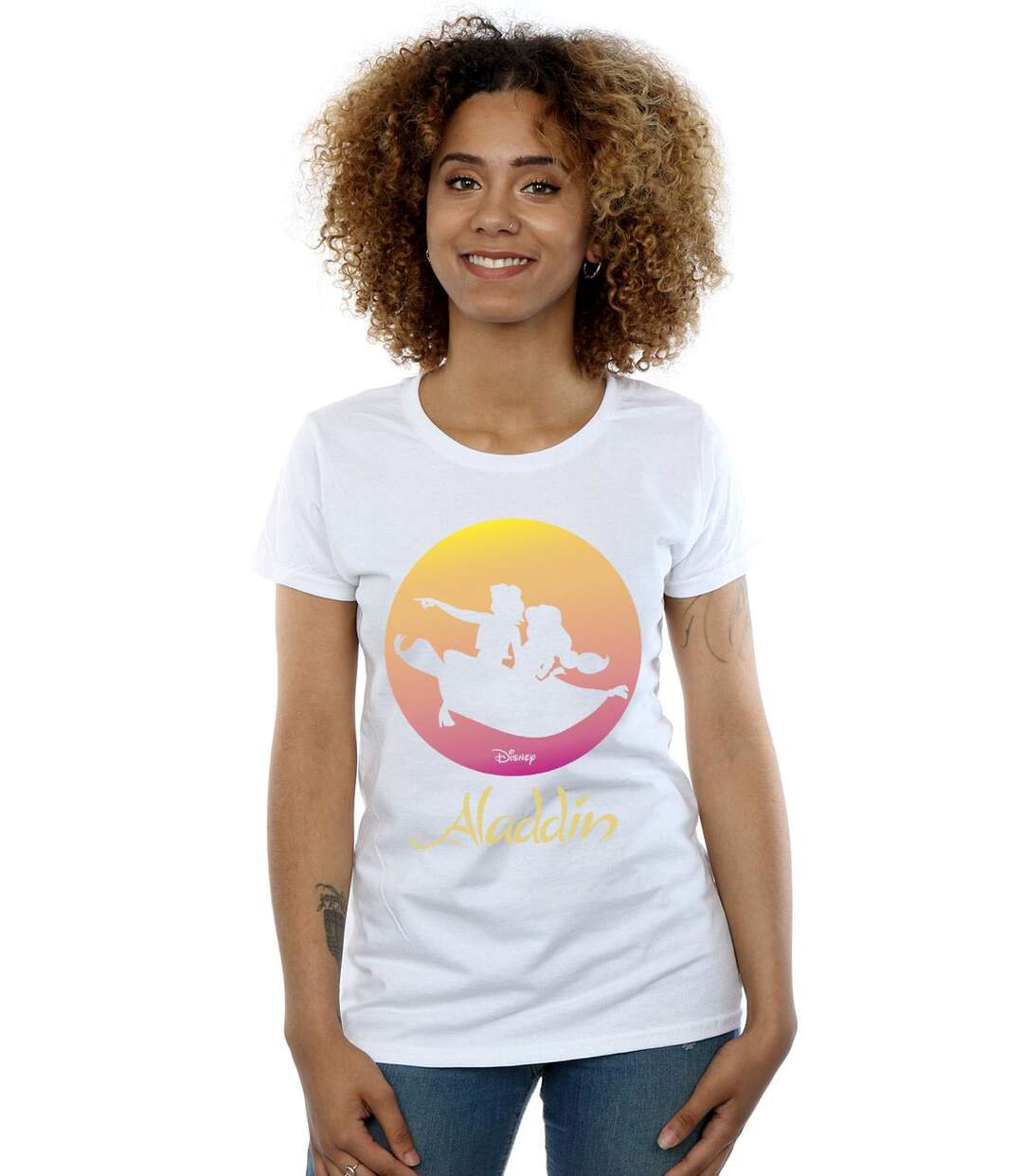 Disney - T-shirt ALADDIN FLYING SUNSET - Femme (Blanc) - UTBI16273-2