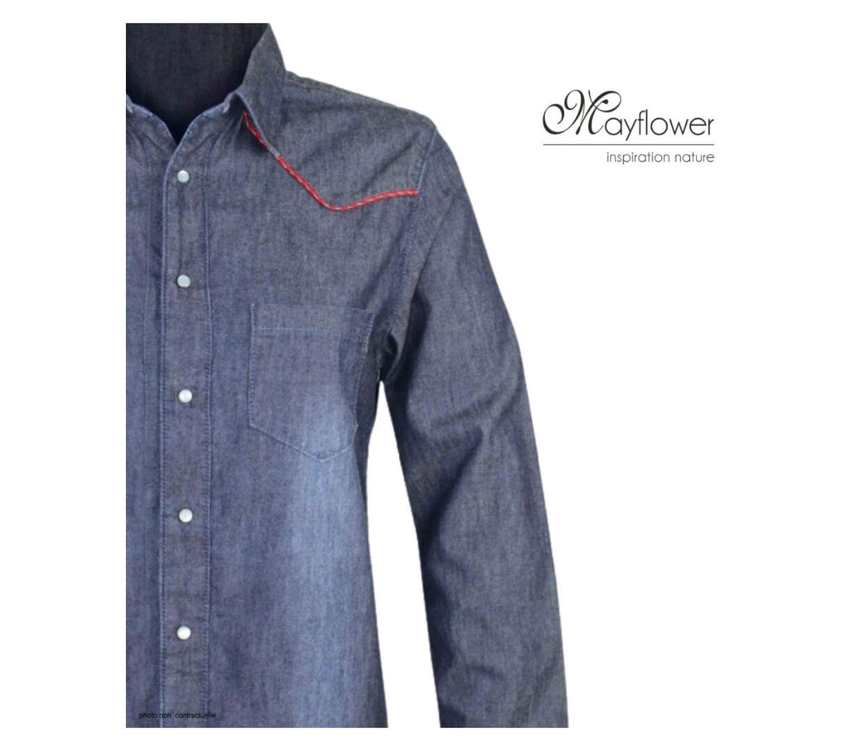 MAYFLOWER DIAMANT1B – Chemisier en jean bleu pour femme : le style western chic et authentique-4