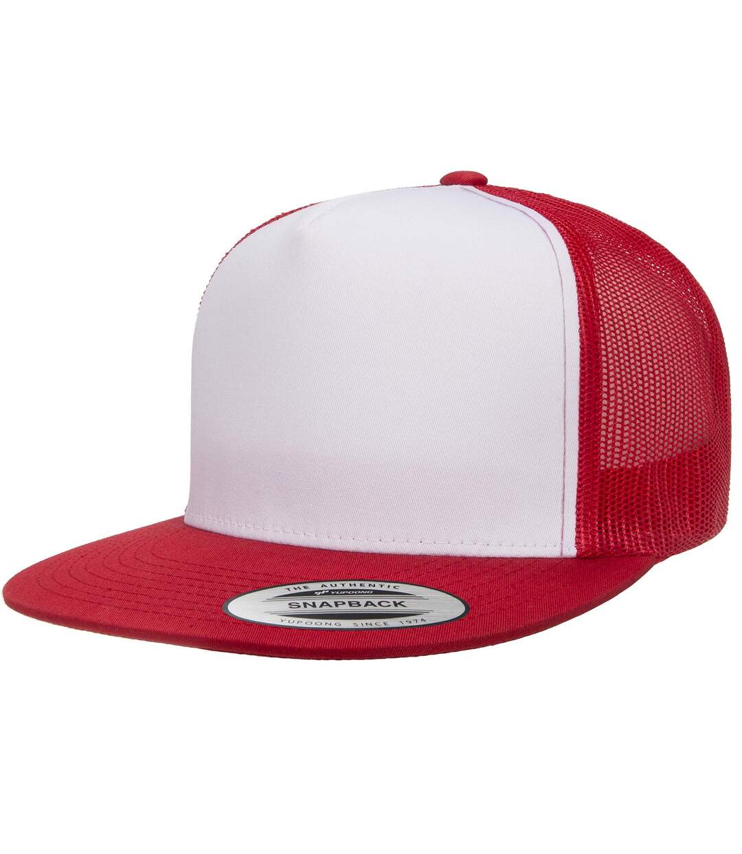Casquette Trucker Classic Blanc Rouge Yupoong-1