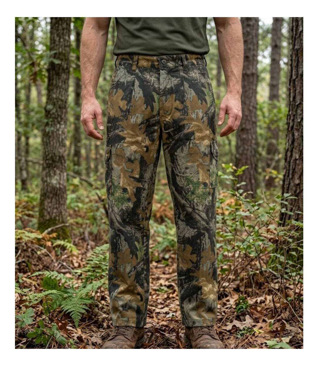 LEDERTYS LY0406 — Pantalon de chasse camouflage Forestwood kaki : résistance et confort sur le terrain-5