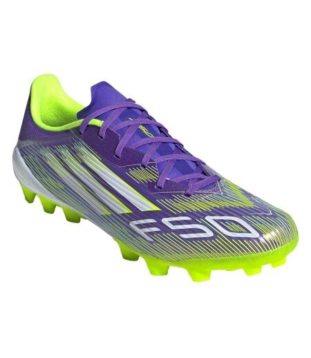 Unisex Adult F50 League Cleated Artificial Ground Football Boots Purple White Adidas
