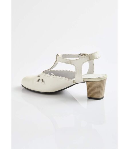 Sandales salomé cuir talon haut largeur confort