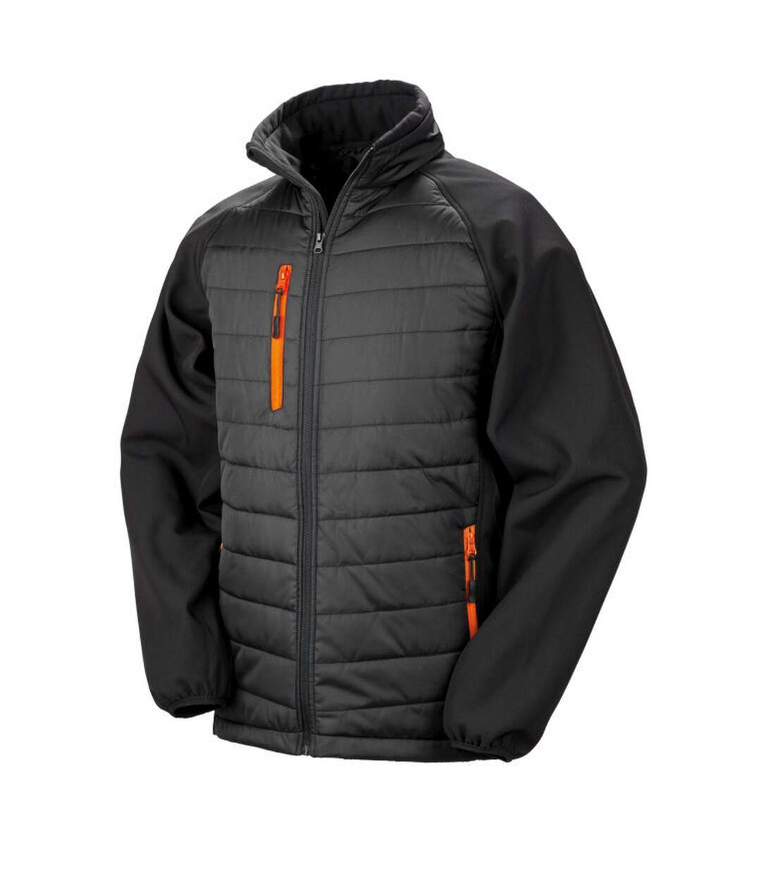 Unisex adult compass softshell gilet black/orange Result-1