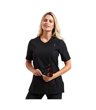 Womens/ladies Camellia Short-sleeved Tunic Black Premier