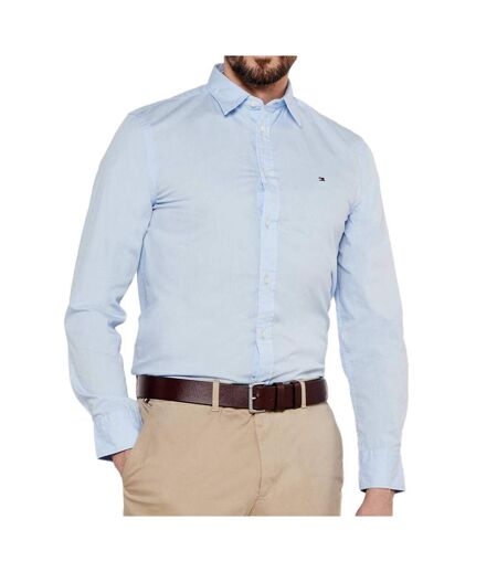 Chemise bleu homme tommy hilfiger flex poplin - l