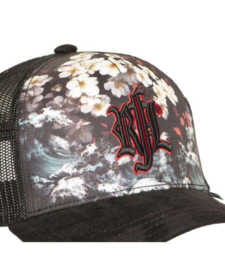 Casquette trucker imprimée avec filet et logo brodé Sakura Waves Rock'n Free Life