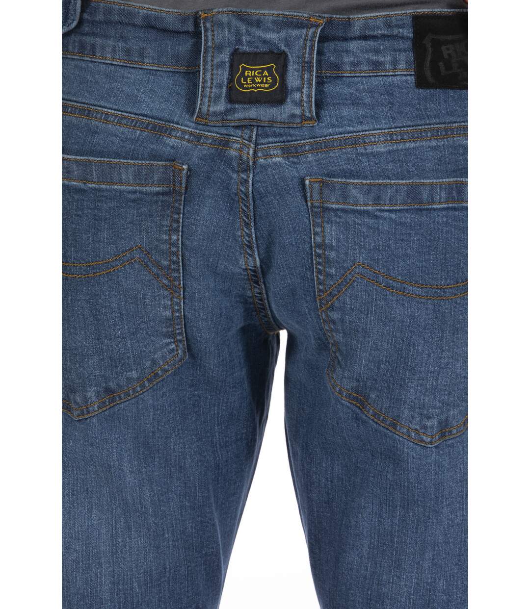 Jeans de travail coupe droite ajustée stone brossé stretch WORK3 'Rica Lewis'-5