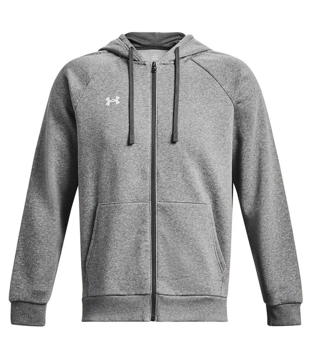 Mens Rival Fleece Full Zip Hoodie Carbon Under Armour-3