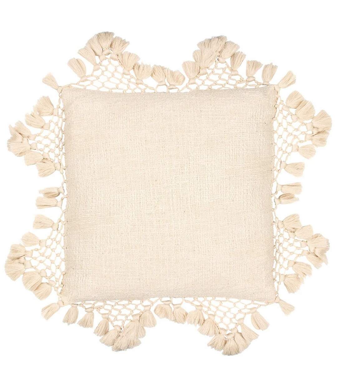 Anko tassel macramé cushion cover 45cm x 45cm oatmeal Yard