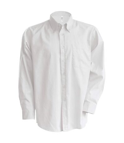 Kariban Mens Long Sleeve Easy Care Oxford Shirt (White) - UTRW719