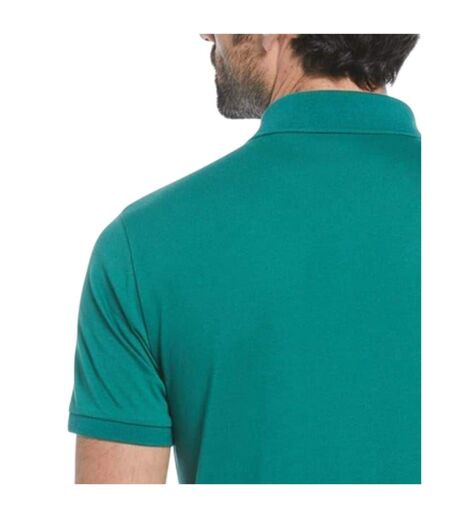 Mens Vertical Stripe Polo Shirt Green Original Penguin