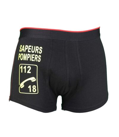 Boxer Sapeurs Pompiers logo 112 - 18 - Homme - noir