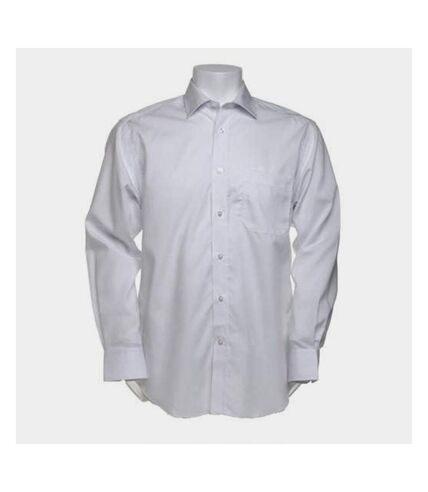 Kustom Kit Mens Premium Non Iron Long Sleeve Shirt (White)