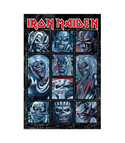 Iron Maiden Ten Eddies Character Collage Poster (Gray/Black/Red) (One Size) - UTTA11362
