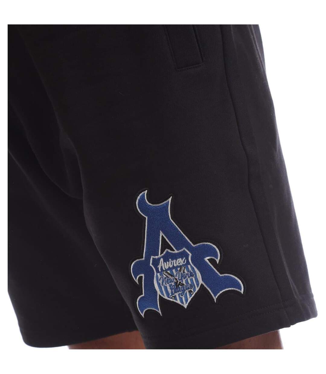 Mens Juniper Fleece Sweat Shorts Black Avirex-4