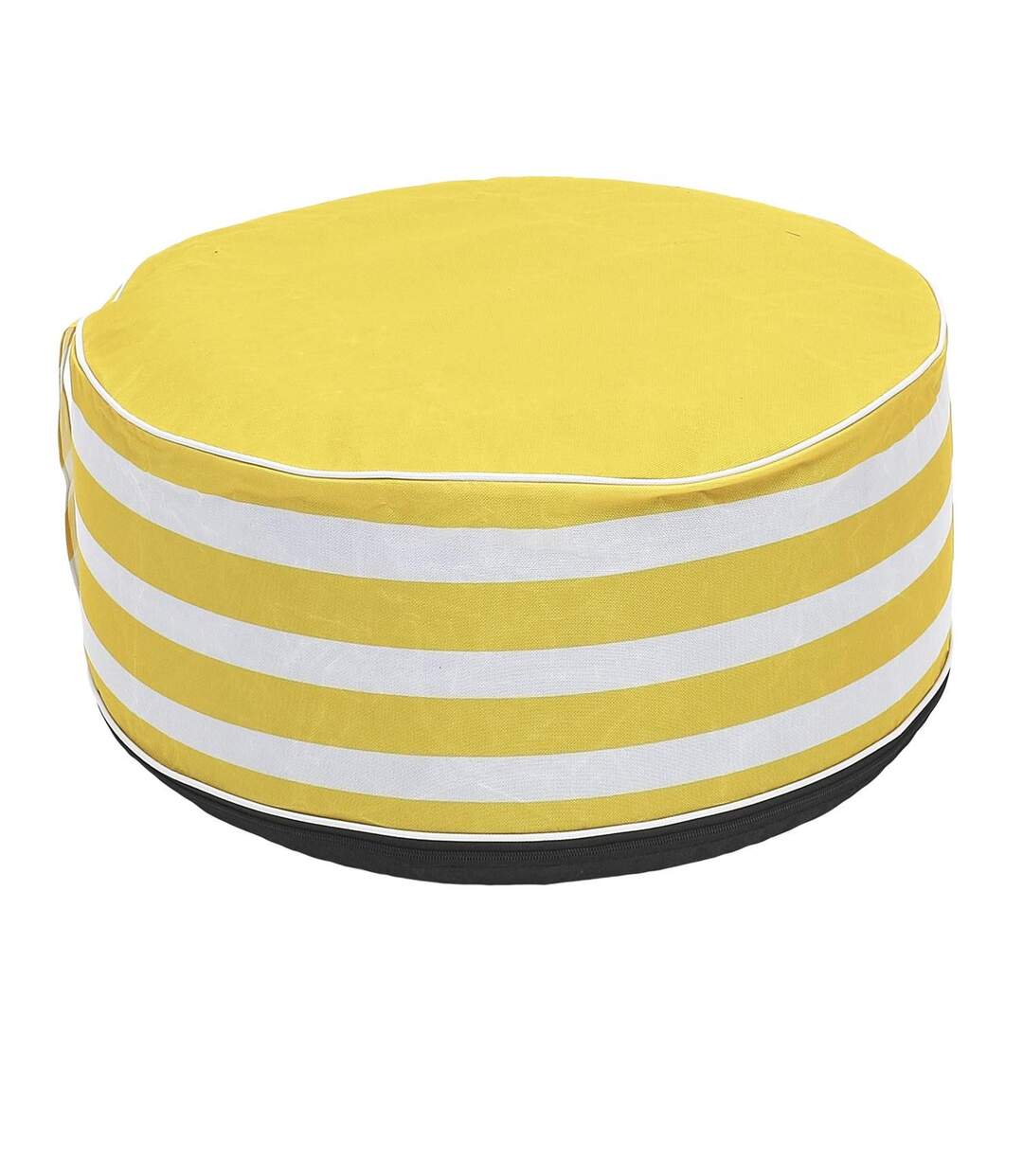 Pouf gonflable à rayures - Jaune-1