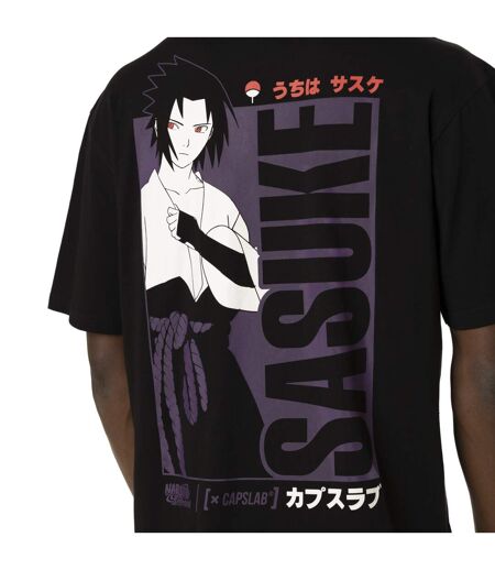 T-shirt en coton homme relax fit avec print Naruto Shippuden Sasuke Capslab