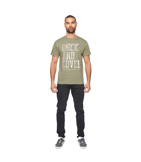 Mens carrillo camo t-shirt khaki green Duck and Cover