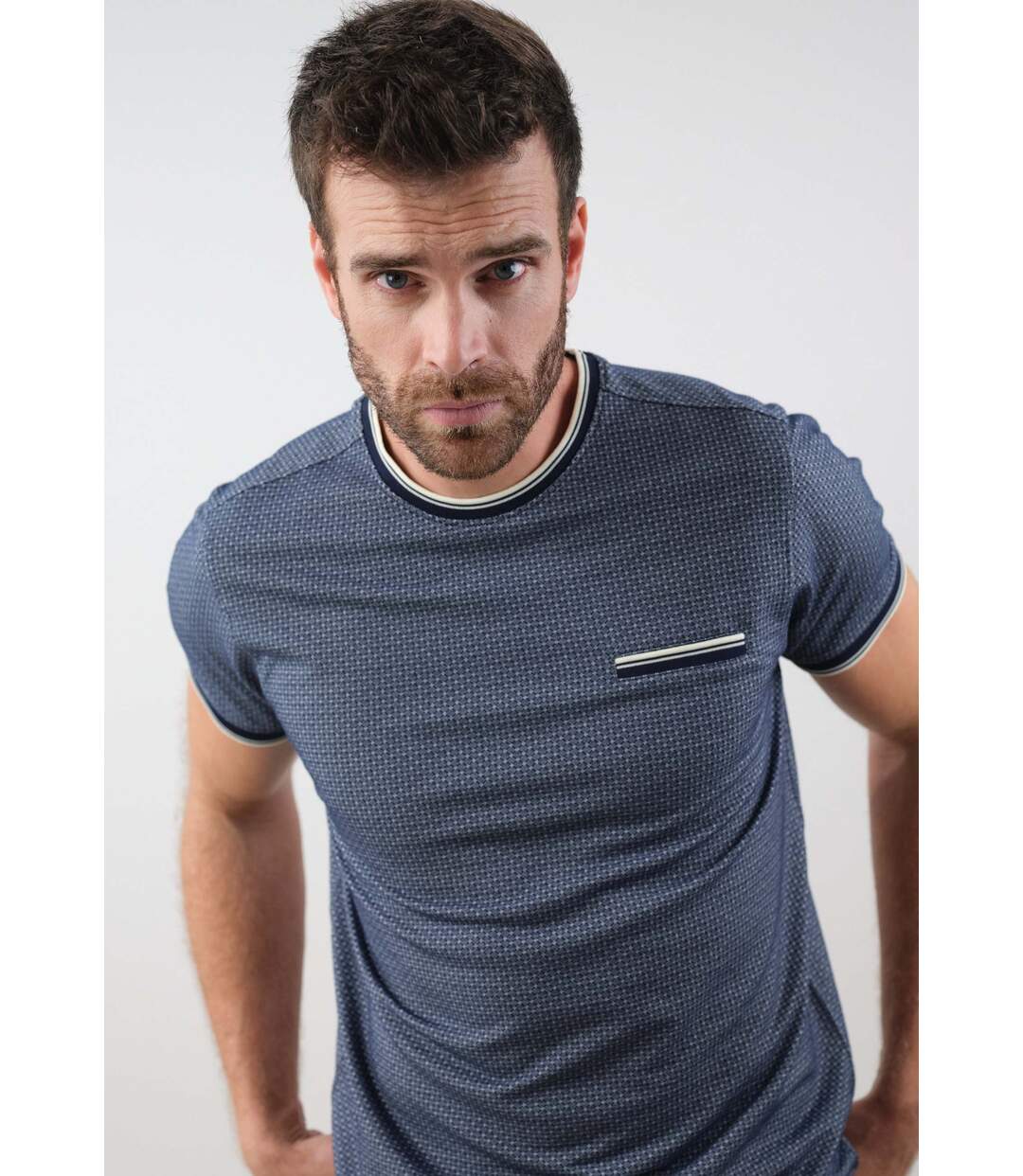 T-shirt en maille jacquard pour homme PHENIX