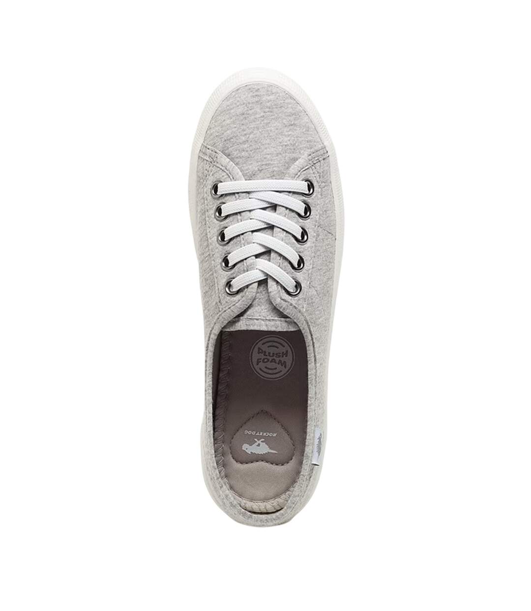 Womens/ladies Chow Chow Flat Trainers Light Grey Rocket Dog-4