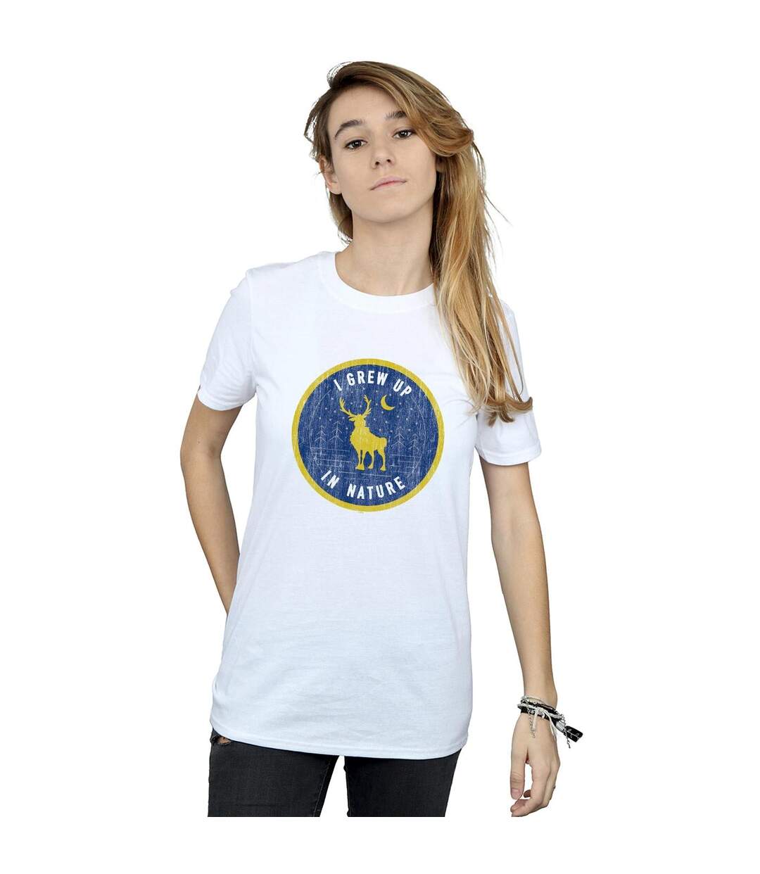 Disney - T-shirt FROZEN SVEN GREW UP IN NATURE - Femme (Blanc) - UTBI24450-2