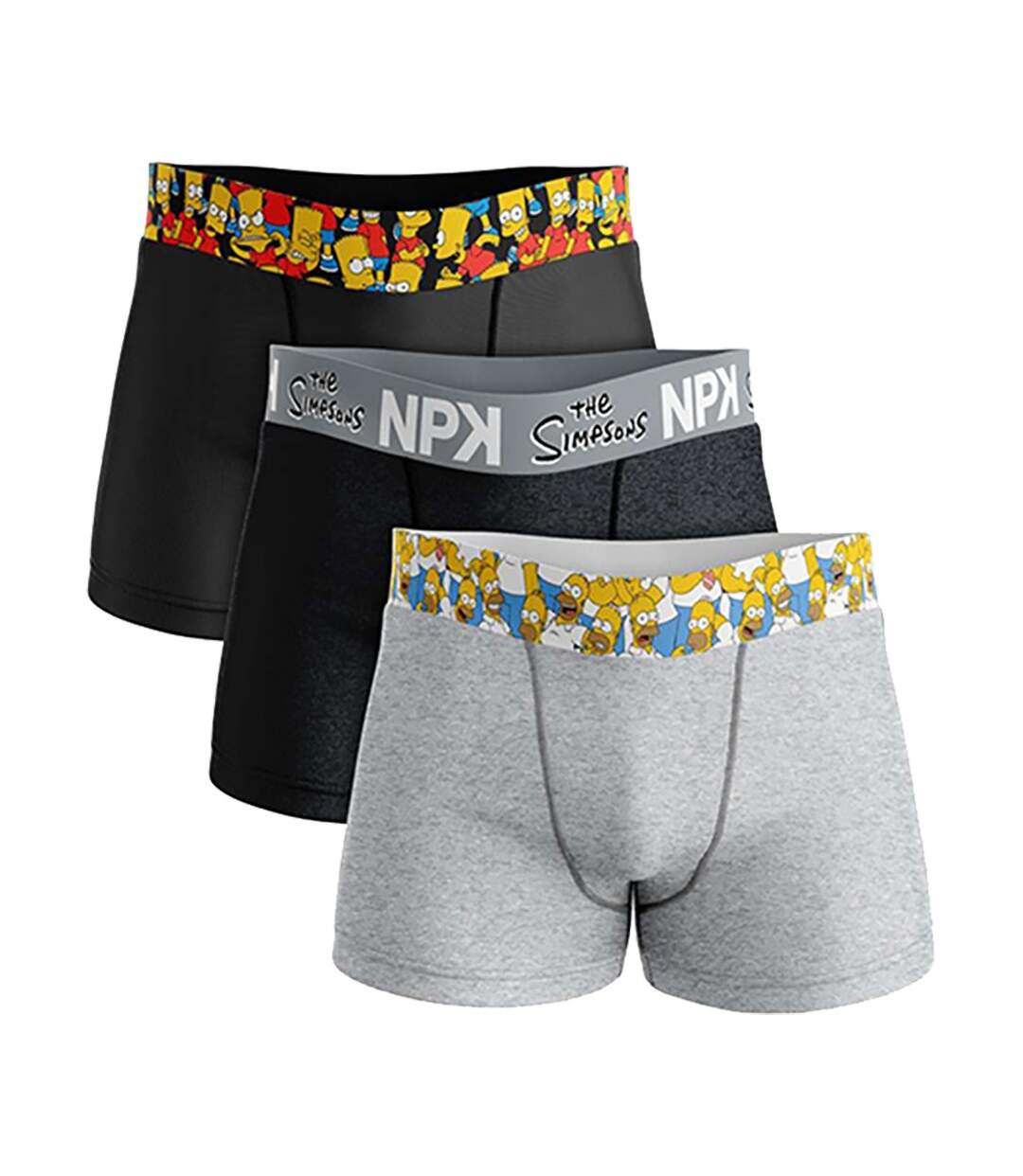 Boxer No Publik Featuring Simpsons Homme Confort et Fantaisie en Coton -Assortiment modèles photos selon arrivages- Pack de 3 Boxers 1534 en Coton-1