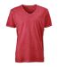 T-shirt style bohémien col V homme JN976 - rouge