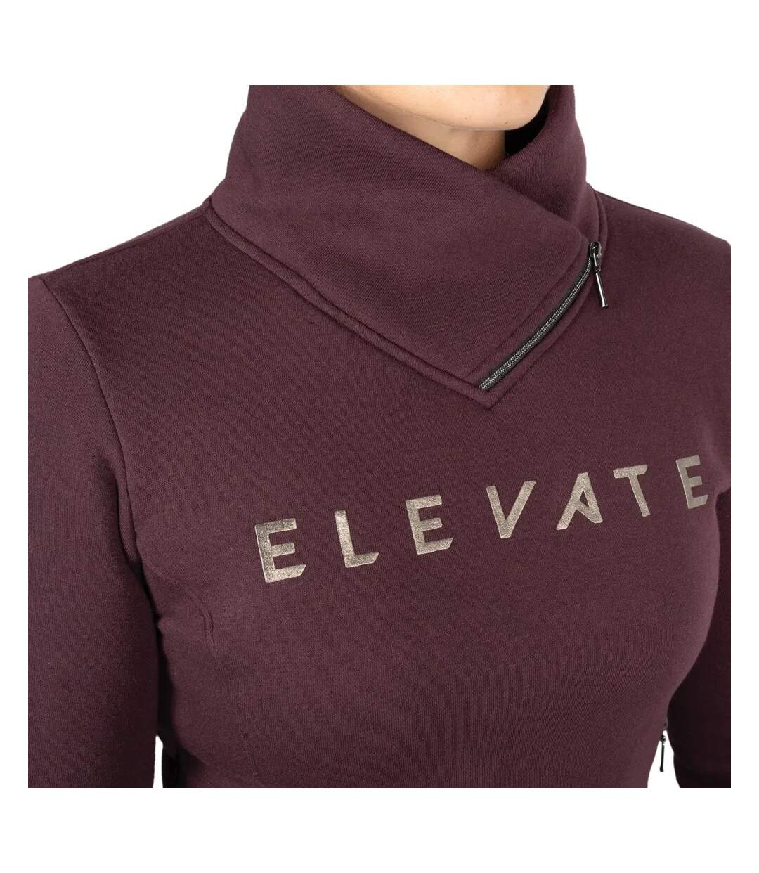 Womens/ladies Elevate Style Cross Neck Jumper Berry Hy-3