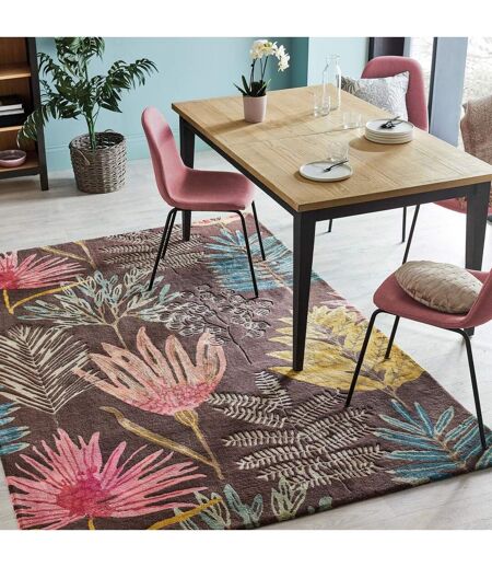 Tapis salon et chambre fait à la main en laine motif floral EPIC