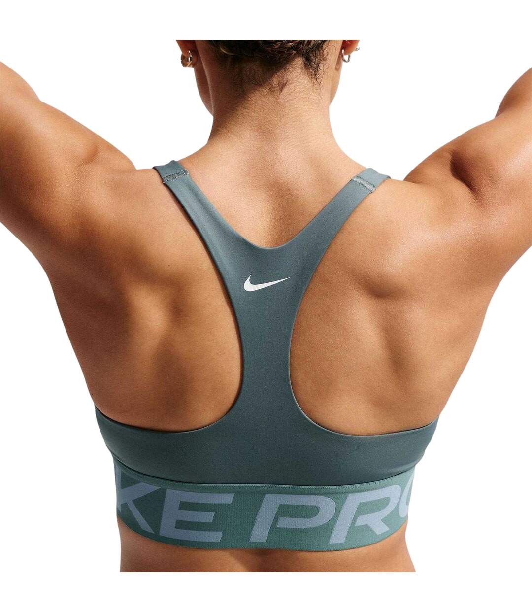 Womens/ladies Pro Medium Impact Sports Bra Slate Grey Nike-3