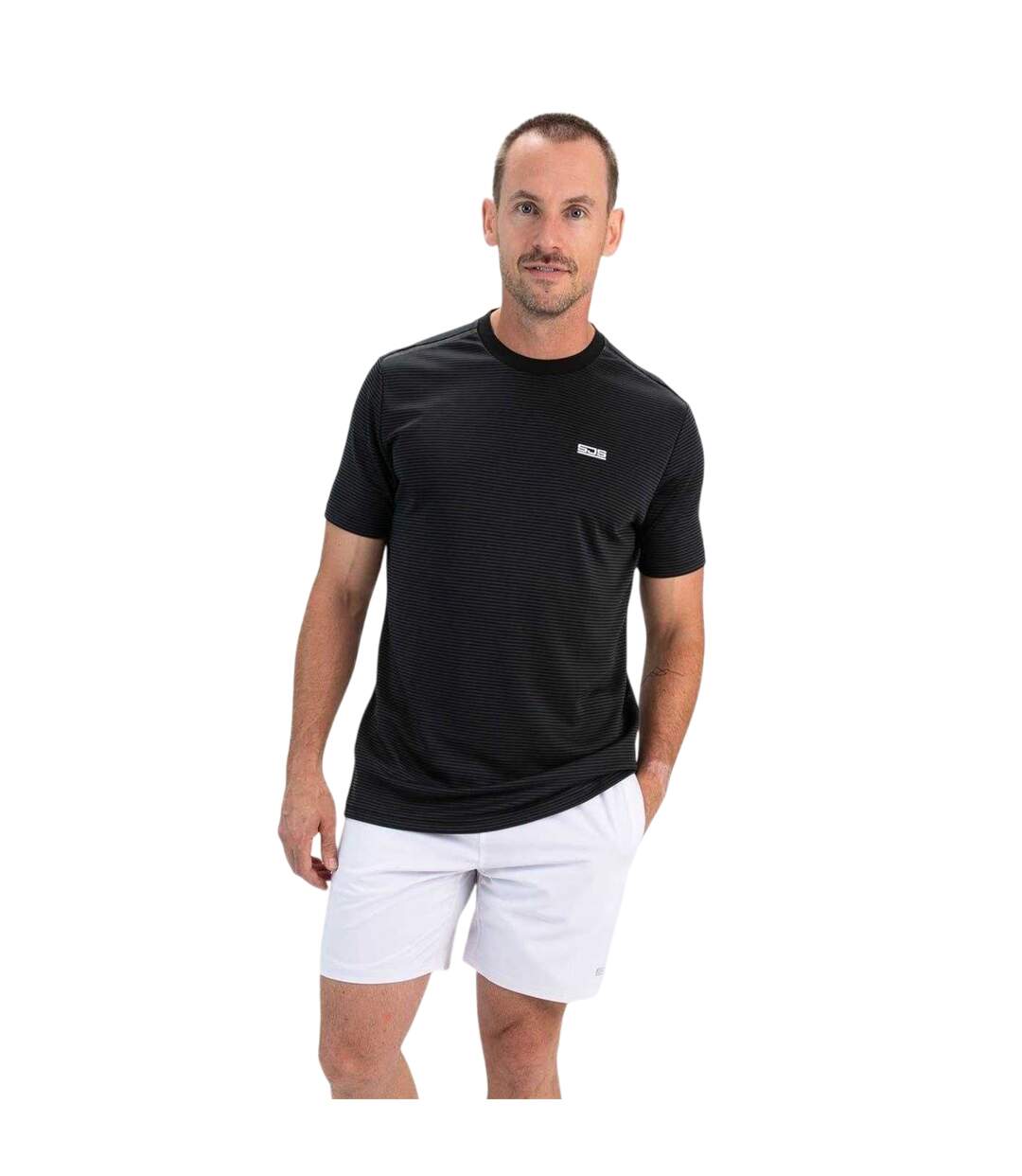T-shirt Manches Courtes Sport Motif/style Logo Homme Noir Sjeng Sports-1
