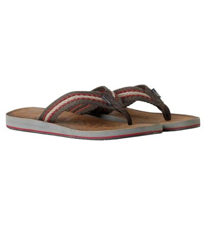 Mens malham faux leather flip flops antique tan Weird Fish