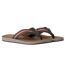 Mens malham faux leather flip flops antique tan Weird Fish-1