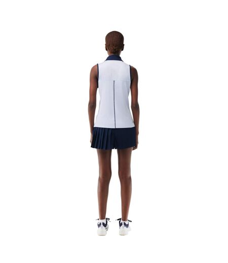 Womens/ladies Lined Pleated Tennis Shorts Blue Lacoste