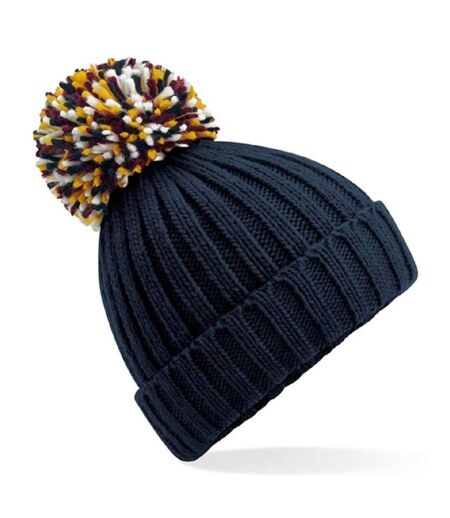 Bonnet à pompon adulte - B390 - bleu marine