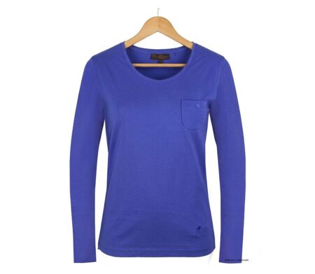MAYFLOWER NINJA3 : Tee-shirt manches longues bleu roi uni en pur coton