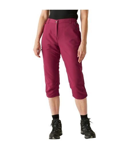 Womens/ladies Chaska Iii Walking Capri Cropped Trousers Beaujolais Regatta